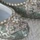 Golden Vines Bridal Ballet Flats Wedding Shoes - Any Size - Pick Your Own Shoe Color And Crystal Color
