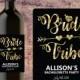 BRIDE TRIBE WINE Bottle Label - Bachelorette Party Wine Label Gift, Invite, Favor, Faux Gold