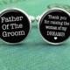 Father Of The Groom Cufflinks, Thank You For Raising The Man Of My Dreams, Father Of The Bride Cufflinks, Wedding Cufflinks, Father Gift