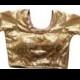 Partywear Gold Readymade Saree Blouse with Sequin - All Sizes