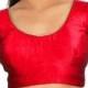 Red Color Dupin Designer Saree Blouse-All Sizes - available in different colors -round neck saree Blouse