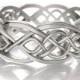 Celtic Wedding Ring With Cut-Through Infinity Symbol Pattern in Sterling Silver, Made in Your Size CR-1051