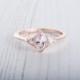 10K Rose gold ring with Marquise and Trillion cut Lab Diamonds - handmade engagement ring
