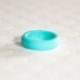 Personalized Silicone Ring - Teal Women's Silicone Wedding Band Safe Ring Gift for Wife Ring Gift For Him Gift