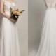 Simple Long A-Line V-back Lace Wedding Dresses, Chiffon Wedding Party Dresses, WD0013