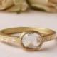 Iris - 18ct Fairtrade Gold Ethical Engagement Ring with Rose Cut Diamond