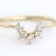 Princess Diamond Ring, Nesting Wedding Band, Cluster Wedding Ring, Princess Cut Ring, Five Diamonds Ring, Diamond Crown Ring, Square Ring