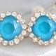Blue Earrings, Bridal Blue Sky Earrings, Blue teal Crystal Swarovski Earrings, Bridesmaids Earrings, Sky Blue Earrings, Bridal Blue Earrings