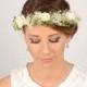 Flower Crown, Woodland Crown, Wedding Halo, Floral Hair Wreath, Wedding Wreath Headband, Ivory Hair Piece, Bridal Headpiece with Fern