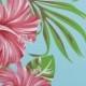 Tropical Flower Fabric Hibiscus Panel Design Sky Blue, HawaiianDress and All Craft Projects, HPCN10031, Ask for bulk