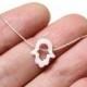 Spring Sale Hamsa Opal Necklace in white
