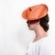 Robertson - Orange fascinator, orange ascot hat, floral wedding fascinator hat, derby hats women, wedding hat, kentucky derby, headpiece