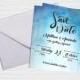 Blue Watercolor Save the Date Printable Invitation