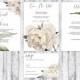 Wedding Invitation Printable, Wedding Invitation template, Floral Wedding Invitation, Wedding invitation Suite printable, Invitation PDF