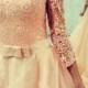 Sweetheart lace bodice blush tulle wedding dress