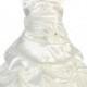 Ivory Satin Gathered Dress w/ Rhinestones & Pleated Waistline Style: D2113 - Charming Wedding Party Dresses