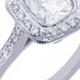 18k white gold cushion cut diamond engagement ring bezel set ar deco 1.60ctw