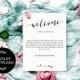 Welcome Bag Letter Printable, Editable pdf, INSTANT DOWNLOAD, Wedding Welcome Bag Note, Printable Wedding Itinerary, Agenda - Lilly