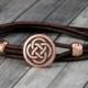 Copper Celtic Knot Red Leather Bracelet - Leather Wrap Bracelet - Mens Leather Bracelet - Womens Leather Bracelet - Valentines Day - Celtic