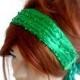 Green Headband, Festival Hair Band, Handmade Headband, Head Cover, Green Hair Band, Hair Accessory, Women's Fashion, Satin Hair Band