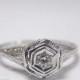 Antique Diamond White Gold Art Deco Engagement Ring 