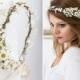 Daisy Flower Crown, Wedding Tiara Bridal flowers, Fairy Crown,Floral garland, Festival or Bridal Hair Wreath, Hair Flowers