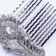 Crystal Feather Hair Comb Rhinestone Silver Comb Wedding Bridal Bridesmaid Feather Hair Comb Jewelry Hair Accessory Combs
