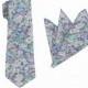 Blue Floral Tie.Wedding Floral Tie.Mens Floral Tie