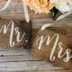 Mr and Mrs Wooden Chair Sign