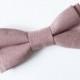 Dusty Rose bow tie Groom bow tie Wedding bow tie For him Linen bow tie Wedding necktie Mens gift Boyfriend gift Ring Bearer Necktie