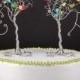 Rainbow Wedding Cake Topper Set of Two Trees with Initials