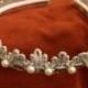 Silver Headband Tiara Studded with Pearls.  Bridal Accessories