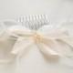 Bridal Silk Dupion Headpiece, Ivory Silk Flower Comb, Silk Headpiece, Floral Hair Comb