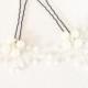 Ivory Pearl Wedding Hair Pins. Set of 2 Flower Bridal Hair Pins. Pearl Hair Pin. Wedding Hair Accessories.