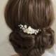 Swarovski Crystals and Pearls Bridal Hair Comb, Swarovski hair comb, Wedding hair comb, Ivory Swarovski Pearls, White pearl hair comb