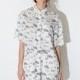 Navy cartoon print single shirt dress with short sleeves dress - Bonny YZOZO Boutique Store