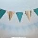 Teal Cake Topper Banner, Stripes and Solids