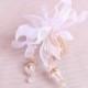 Bridal crystal flower comb, On Fairy Wings wedding hair accessory, available in white, ivory, champagne, gray, rose blush Style 303