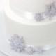 Silver Iridescent Sugar Paste Snowflake Wedding Cake Topper by lil sculpture- Set of 24