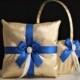Royal Blue Wedding Basket   Ring Bearer Pillow Set \ Gold Blue Flower Girl Basket Pillow Set \ Gatsby Wedding \ Royal Blue Wedding pillow