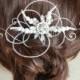Bridal Hair Comb, Pearl Hair Comb, Pearl Headpiece, Diamante Headpiece, Rhinestone Hair Comb, Bridal Headpiece, Flower Headpiece. 'Anise'