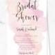 Bridal Shower Invitation - Printable Ink Design Watercolour