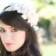 ivory bridal flower hair crown, woodland wedding, ivory flower, milinery flowerwedding hair accessories