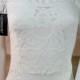 White lace wedding dress with bolero top, bride dress from vintage lace with a train, lace wedding gown