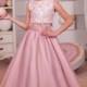 Blush Pink Lace Satin Flower Girl Dress - Wedding Party Holiday Birthday Bridesmaid Flower Girl Blush Satin Lace Dress 15-048