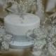 Wedding Cake Toppers UK -  Crystals & Pearls - Set of 3 decorations- Handcrafted to order