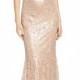 WTOO Sequin Embroidered Cowl Back A-Line Gown