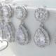 Chrissy - Cubic Zirconia Wedding Earrings, Bridal Earrings, Crystal Teardrop Earrings, Bridal Jewelry, Drop Earrings, Bridesmaid Gifts