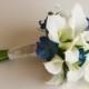 Real Touch Calla Lily and Orchid Bouquet (Turquoise Bouquet, White Bouquet) Artificial Calla Lily Bouquet