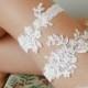 bridal lace garter set, ivory lace garter belt, wedding gift - style #536